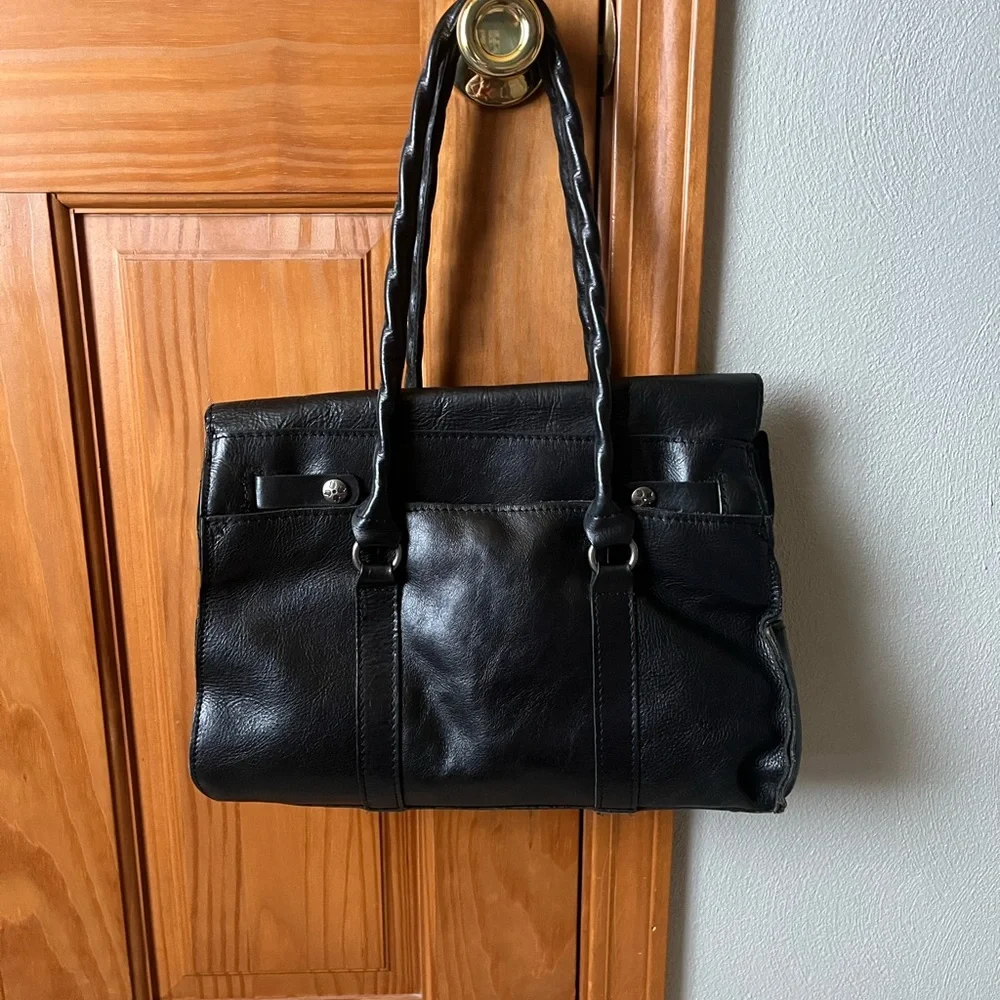 Patricia Nash Black Leather Satchel - Picture 5 of 7